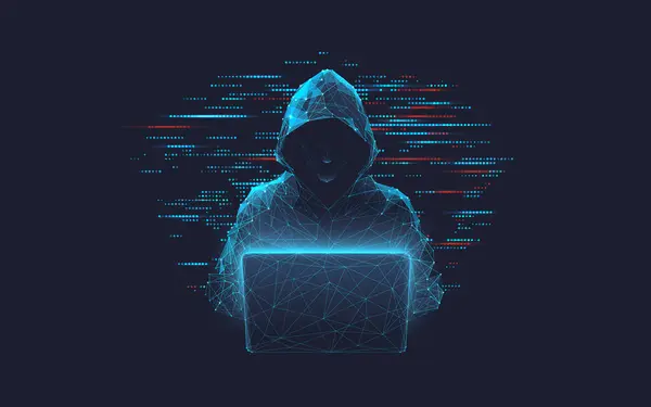 depositphotos 706503610 stock illustration abstract polygonal hacker laptop technology