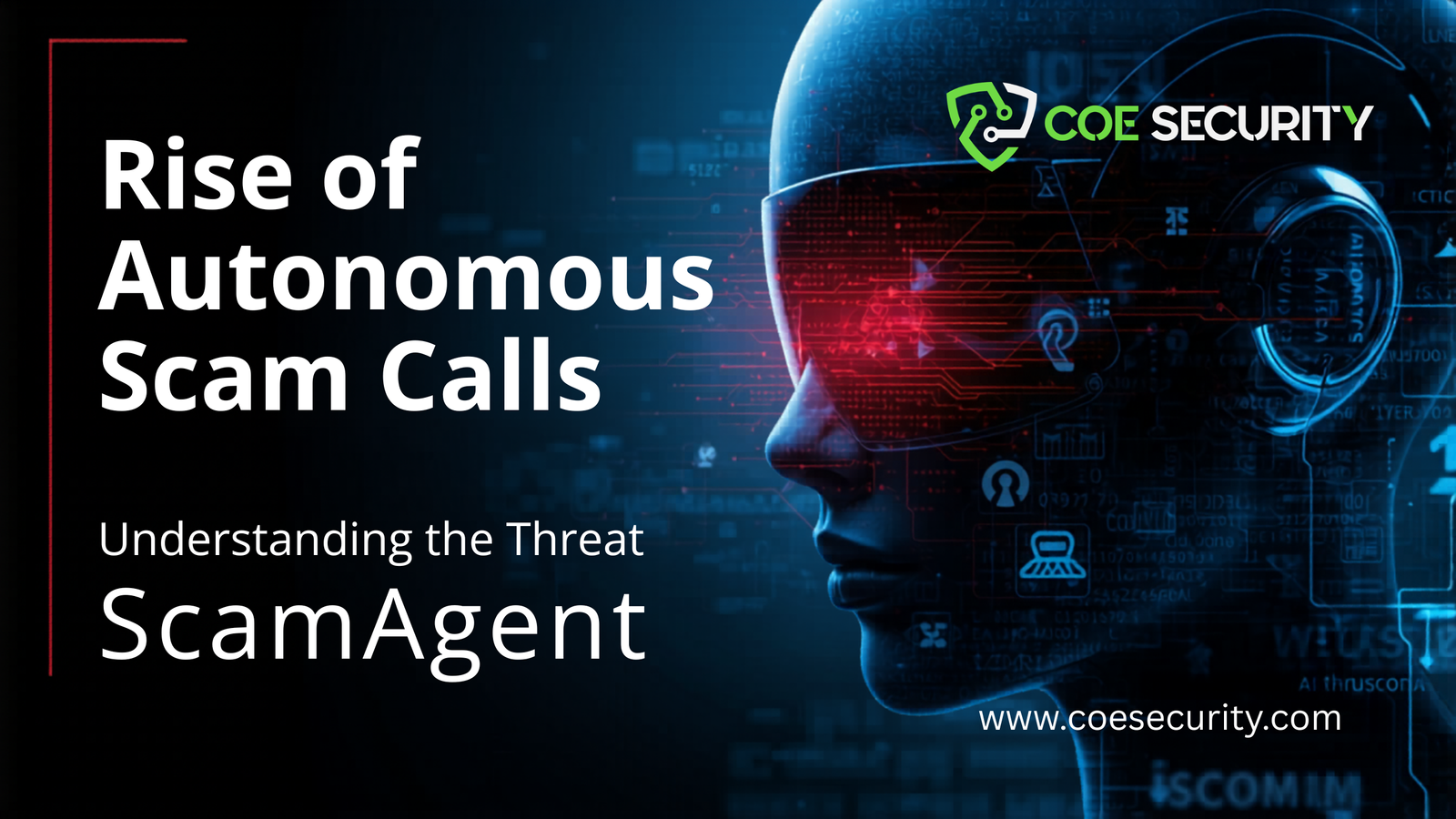 Digital Banner AI Headset with Pixelated Face