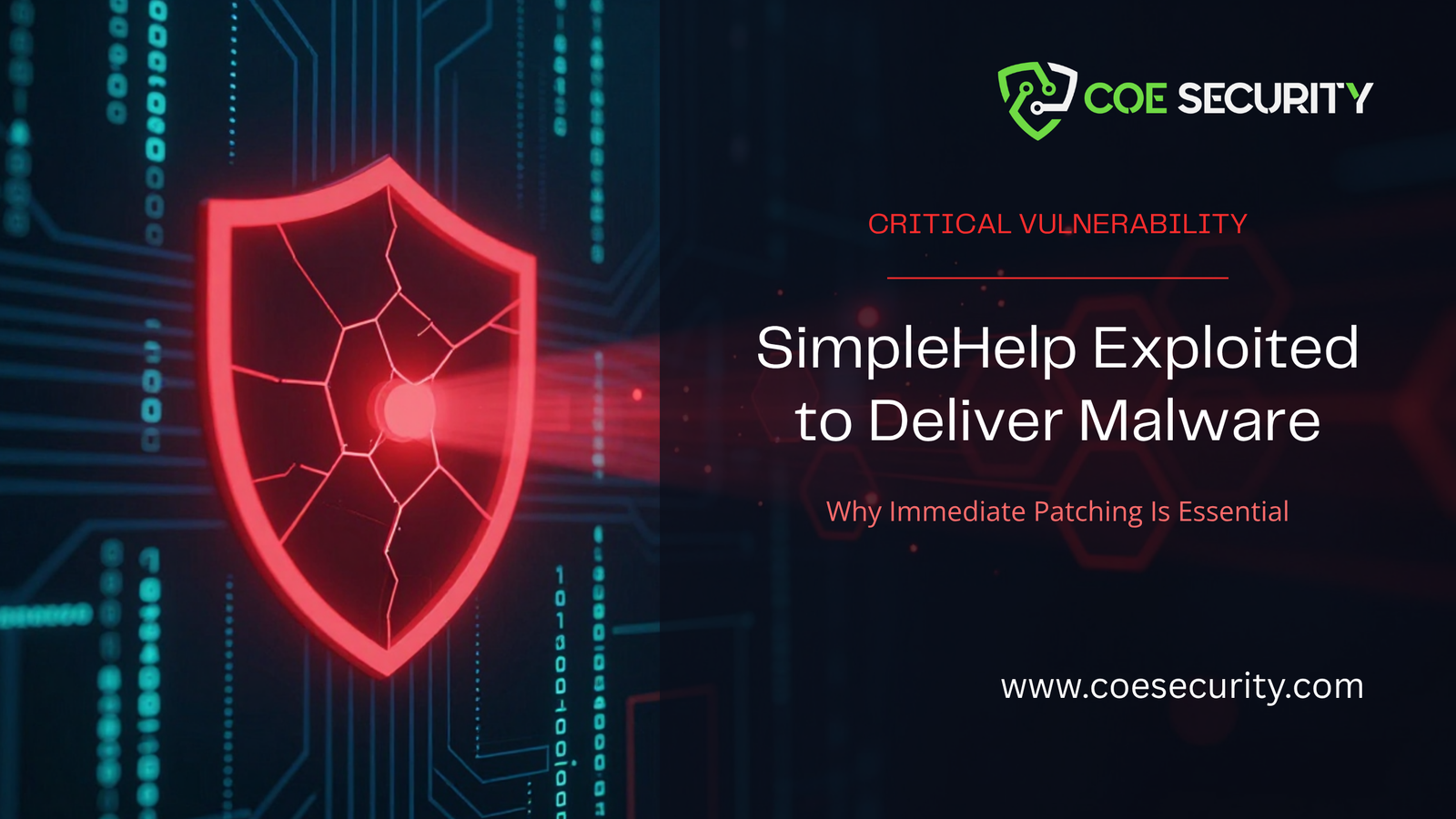 SimpleHelp Malware Exploit Patching Banner