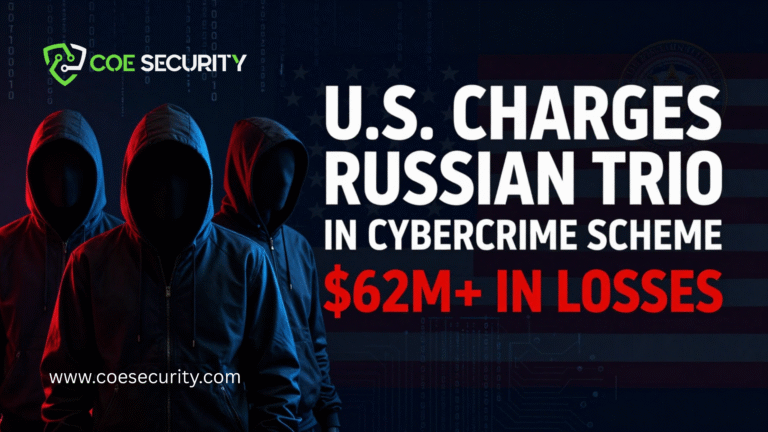 U.S. Charges Russian Trio in Cybercrime Scheme That Caused Over $62 Million in Losses
